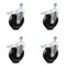 Service Caster 5 Inch Hard Rubber Swivel 12mm Threaded Stem Caster Set Total Lock Brake SCC SCC-TSTTL20S514-HRS-M1215-4 - alternate 1